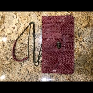Burgundy leather cross body bag